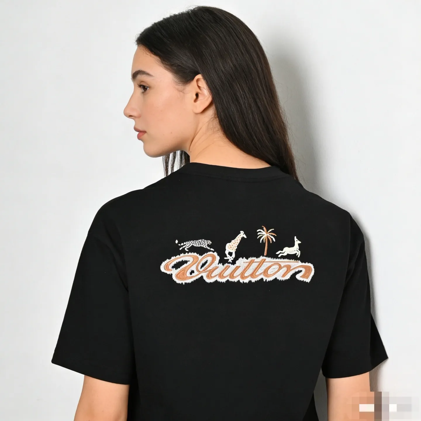 Louis Vuitton/Louis Vuitton 26ss zoo embroidered short sleeves